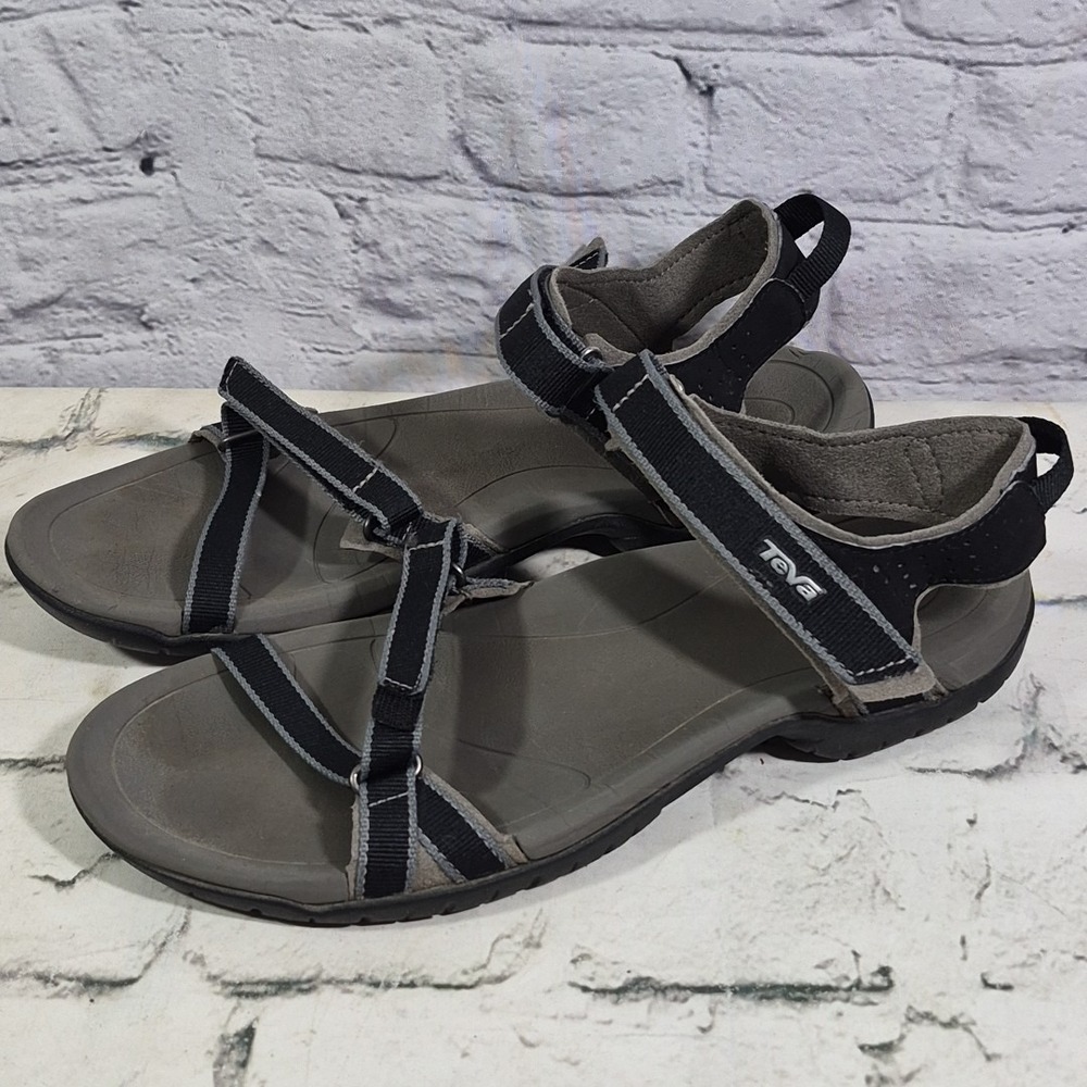Teva Sandals Womens 9 Verra Sporty Hiking Slingback 1006263 Black Gray Fabric